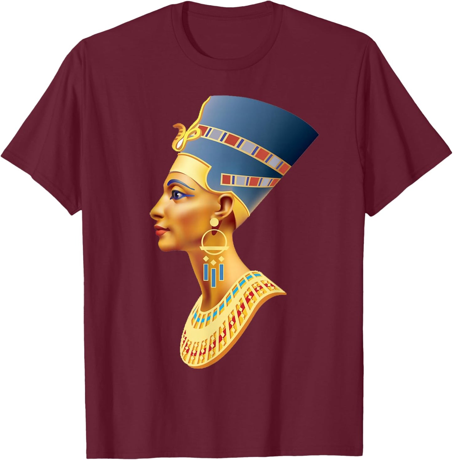 Egyptian Queen Nefertiti T-Shirt - T-Shirt | Maroon