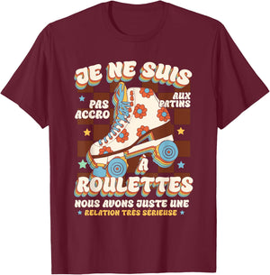 Skater Roller Skates Roller Skate Skating , Black, S T-Shirt - T-Shirt | Maroon