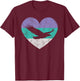 Animal Pet Shirts And Retro Vintage Gifts Women's Black Bald Eagle Heart T-Shirt - T-Shirt | Maroon