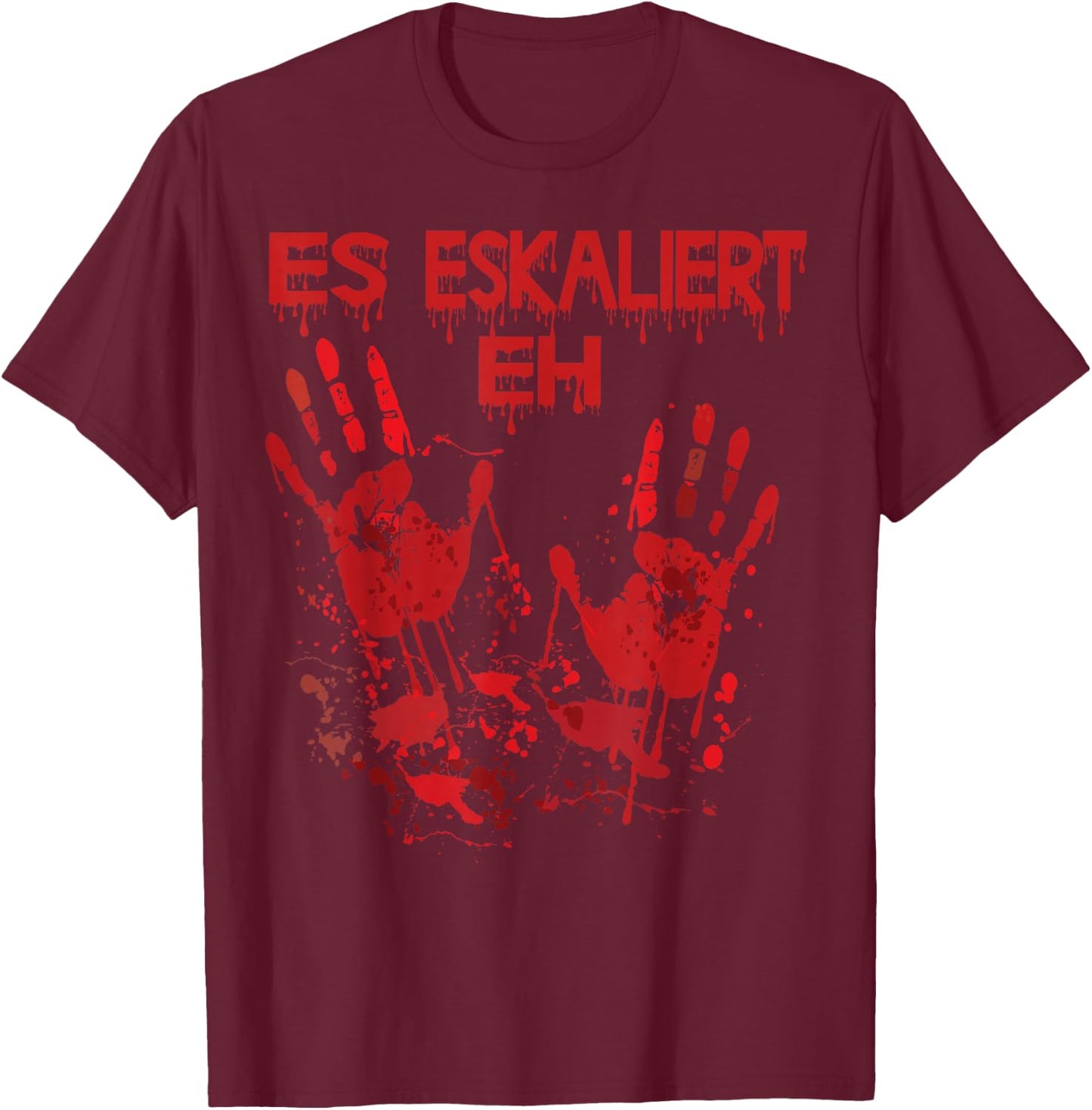 Halloween Bloody Hands Blood Splash Zombie Costume Men's , black T-Shirt - T-Shirt | Maroon