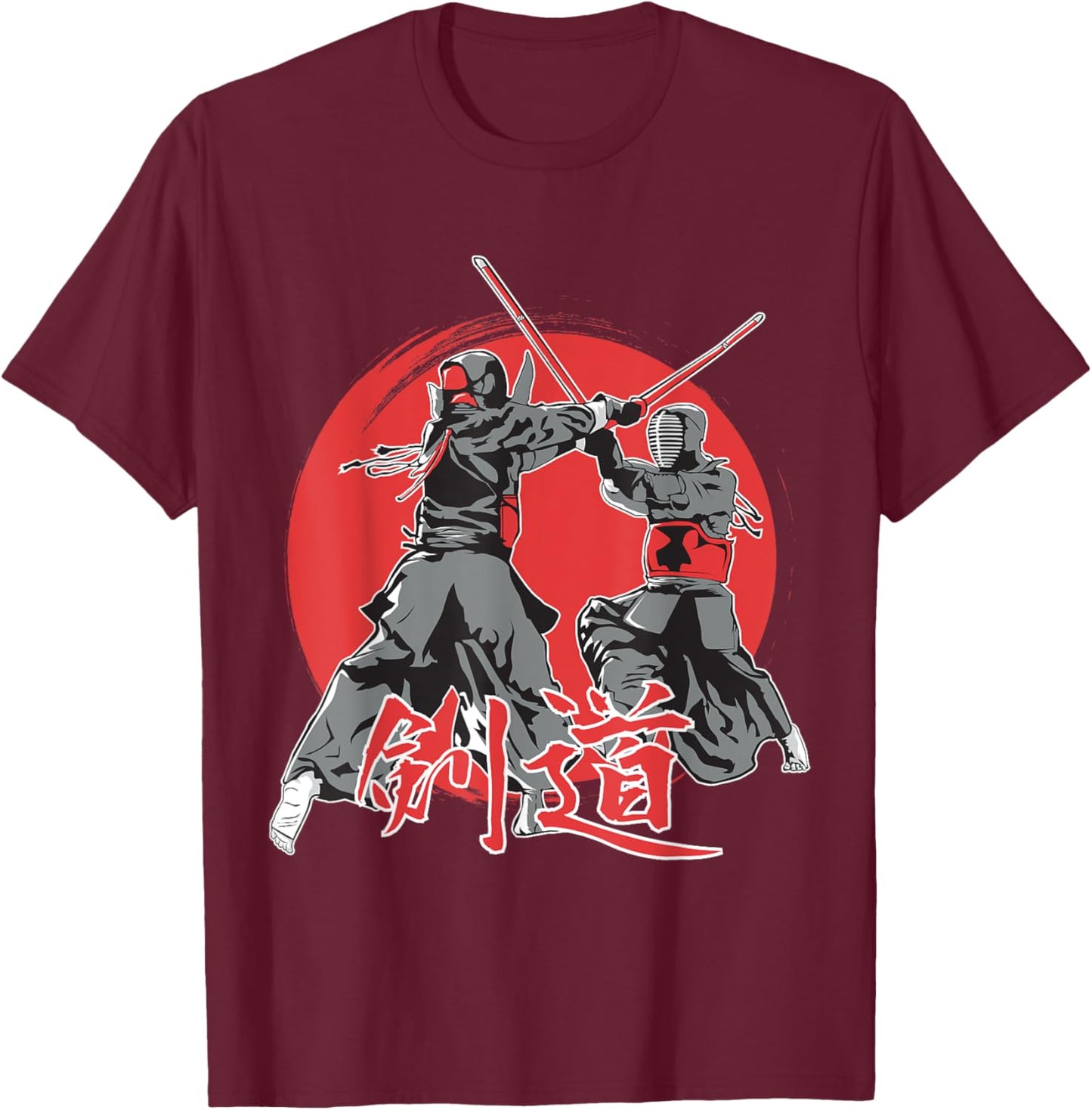 Japanese kendo Japan anime with sword T-Shirt - T-Shirt | Maroon