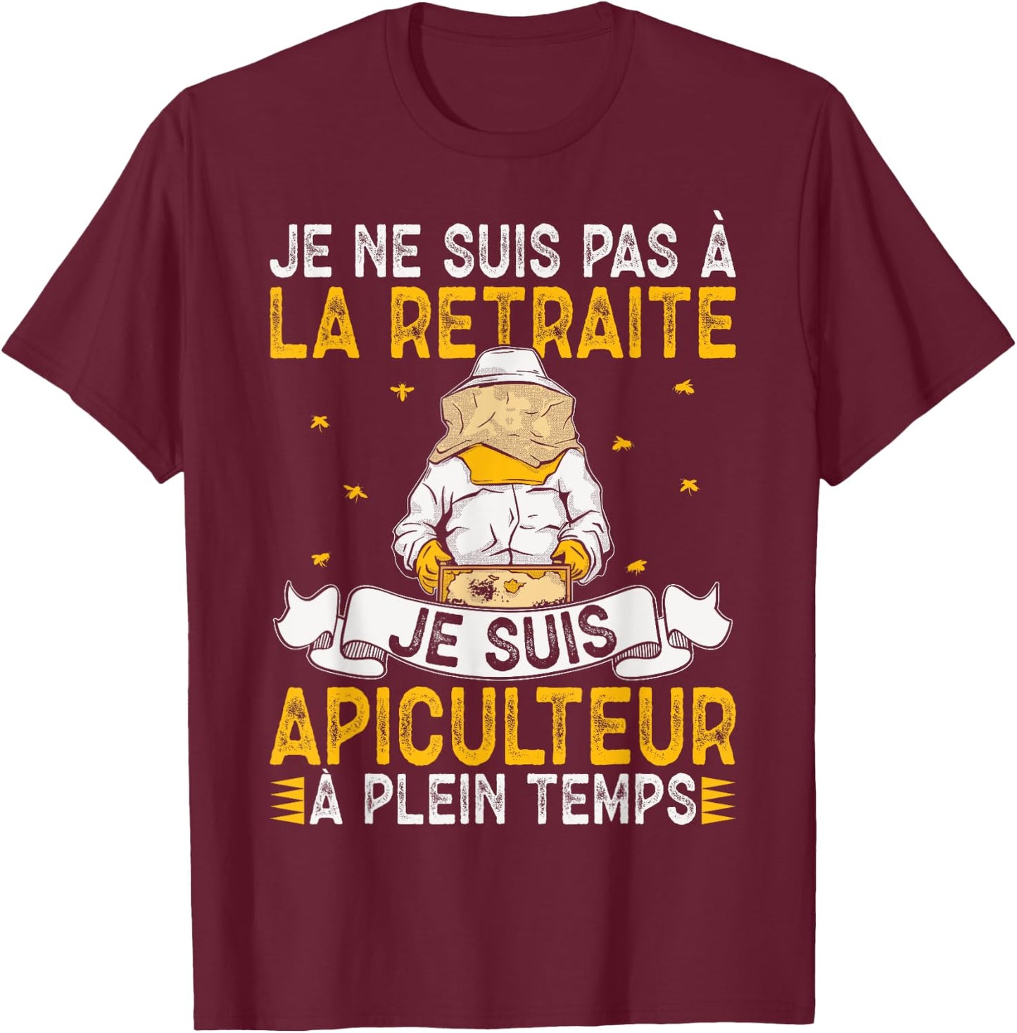 Funny Bee I Am Beekeeper Full Time Honey , Black, S T-Shirt - T-Shirt | Maroon