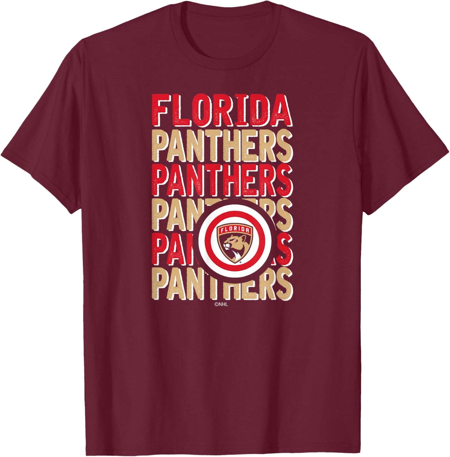 Florida Panthers Repeat Navy Officially Licensed T-Shirt - T-Shirt | Maroon