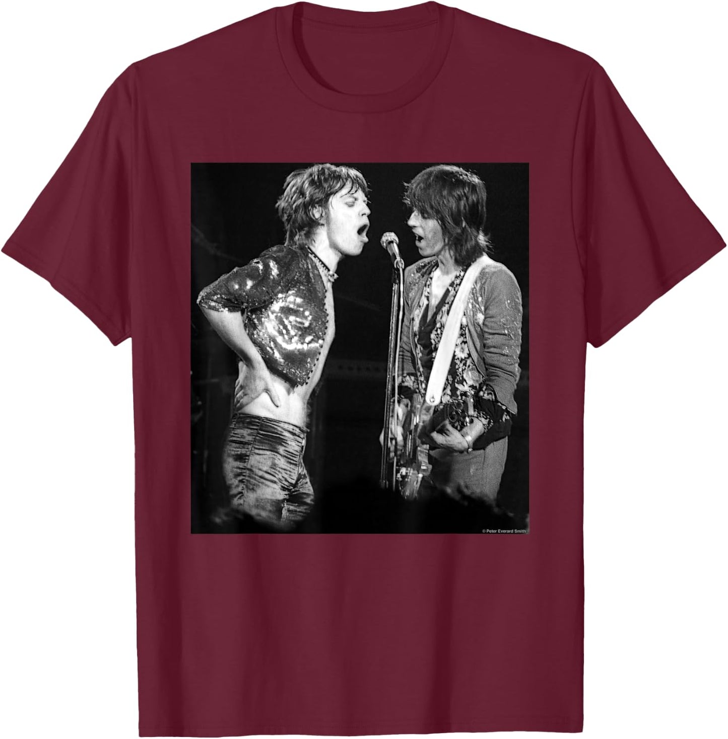 Mick Jagger Keith Richards Rolling Stones by Everard Smith T-Shirt - T-Shirt | Maroon