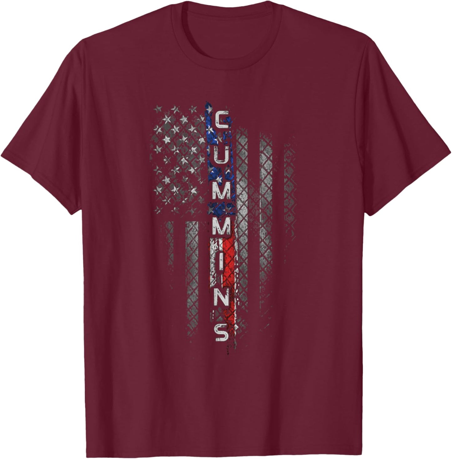 Cummins Family American Flag T-Shirt - T-Shirt | Maroon