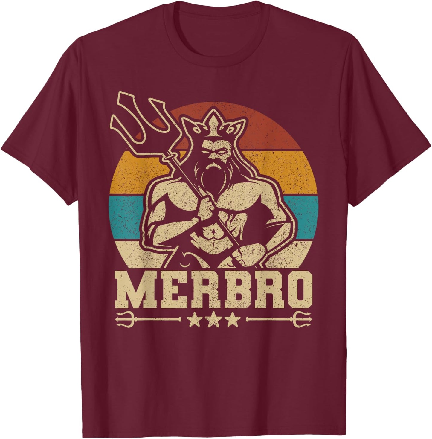 Merbro Brother Mermaid Bro Birthday Costume Party Outfit T-Shirt - T-Shirt | Maroon