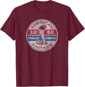 Carroll Shelby Vintage Circle T-Shirt - T-Shirt | Maroon