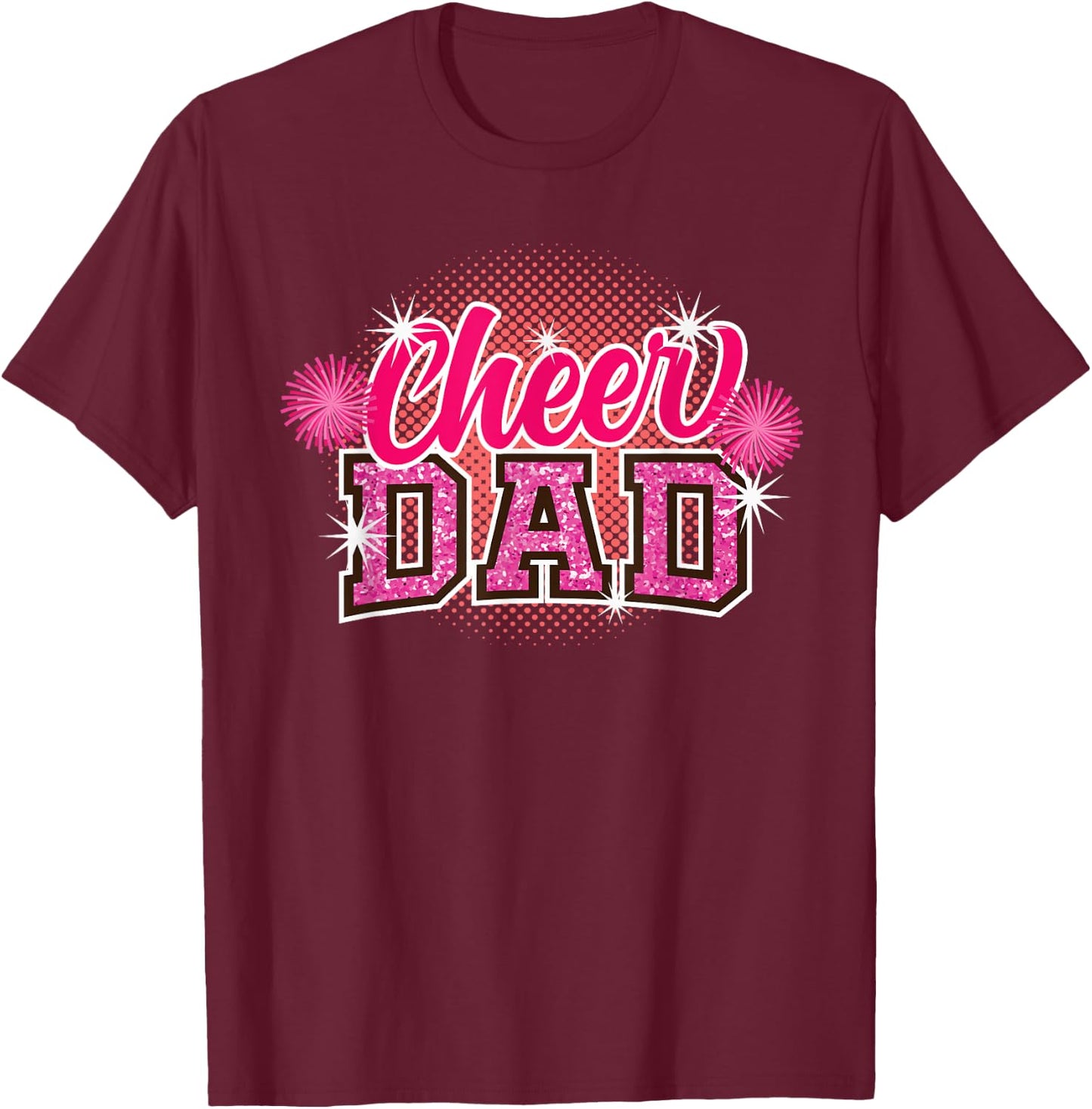 Cheer Dad Vatertag Cheerleader Papa Papa Cheerleading T-Shirt - T-Shirt | Maroon