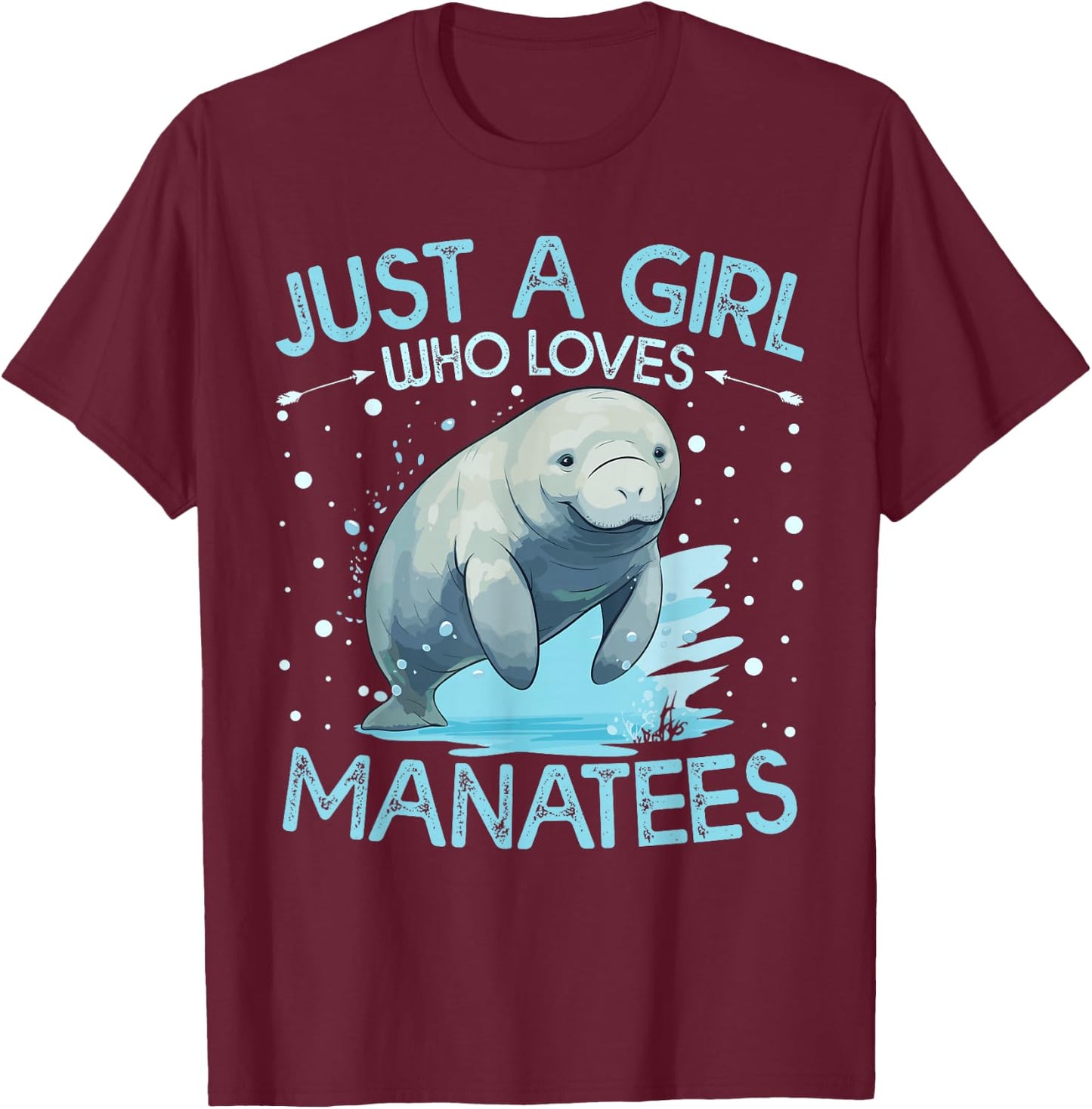 Floral Manatee Just A Girl Who Loves Manatee T-Shirt - T-Shirt | Maroon