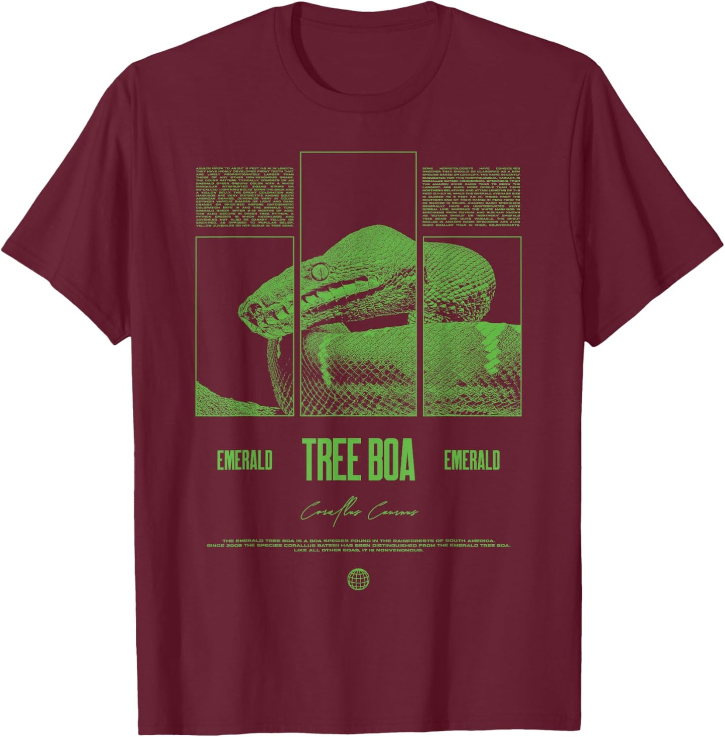 Emerald Tree Boa Snake Owner Streetwear Reptile Keeper T-Shirt - T-Shirt | Maroon