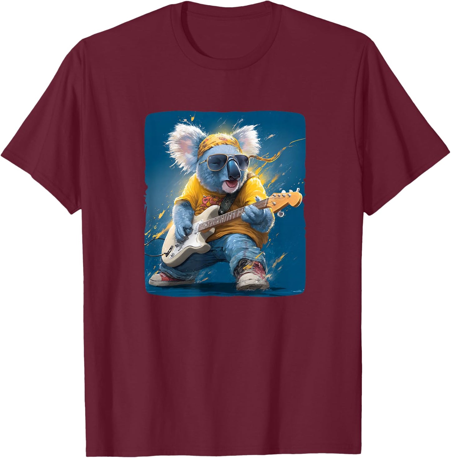 Superbe Ours Koala Rock avec Guitare pour Koalas T-Shirt - T-Shirt | Maroon