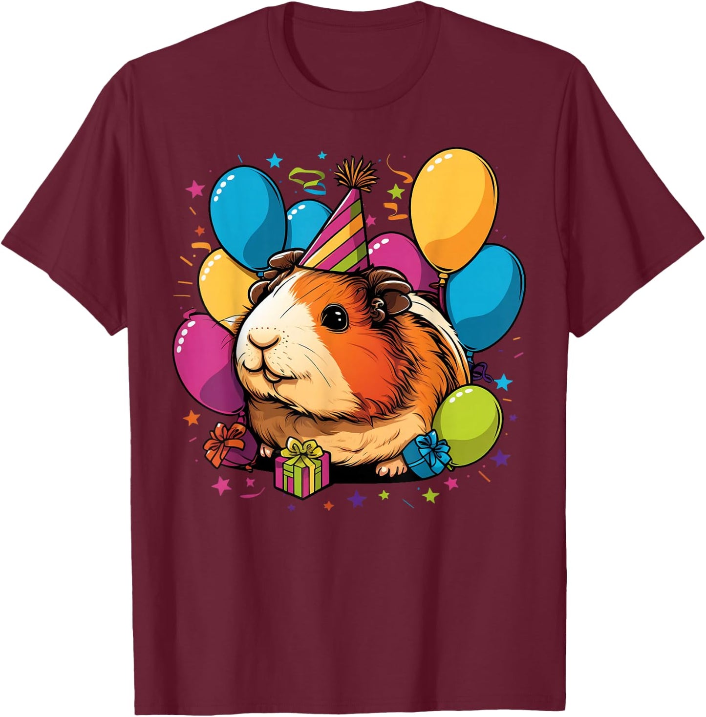 Celebration Guinea Pig Event Birthday Party Guinea Pig T-Shirt - T-Shirt | Maroon