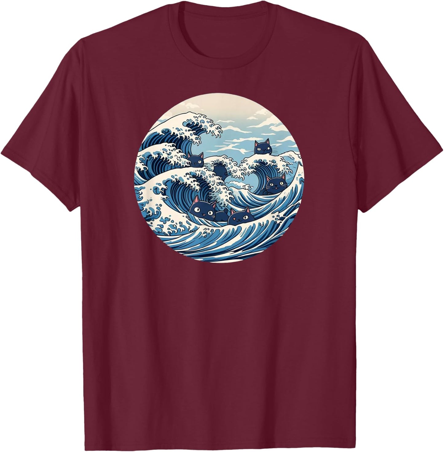 Blue Wave of Cat Ladies for Kamala T-Shirt - T-Shirt | Maroon