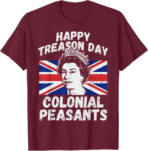Happy Treason Day Colonial Peasants USA 4th of July UK Queen Kids Men T-Shirt - T-Shirt | Maroon
