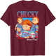 Chucky Wanna Play Vintage , Black, S T-Shirt - T-Shirt | Maroon