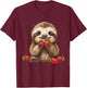 Strawberry Sloth Drawing Artwork Strawberries Cute Sloth T-Shirt - T-Shirt | Maroon