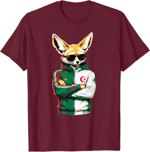 Maillot Fennec Drapeau Algérie Cadeau Foot Algérienne Dz T-Shirt - T-Shirt | Maroon