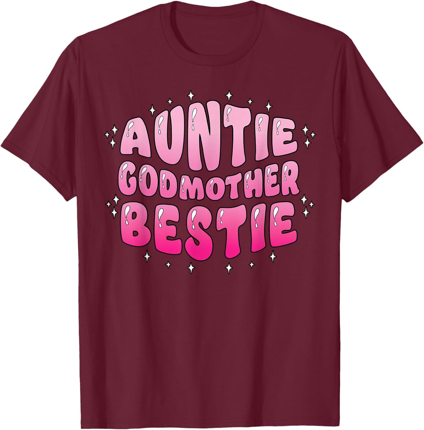 Aunt Godmother Bestie Groovy Aunt Era BFF Bestfriend T-Shirt - T-Shirt | Maroon