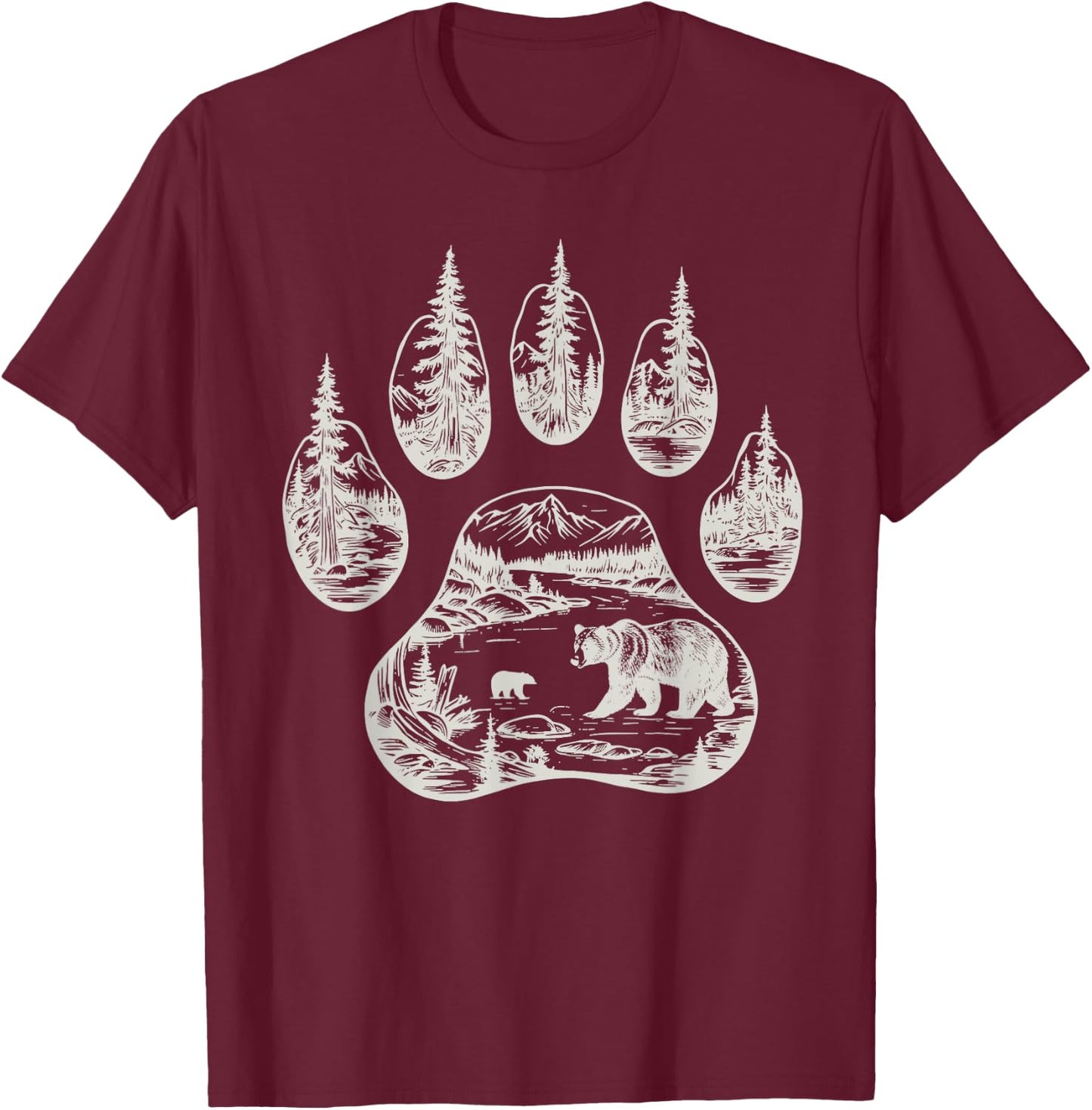 Native American Indigenous Heritage indian Pride, Bear Claw T-Shirt - T-Shirt | Maroon