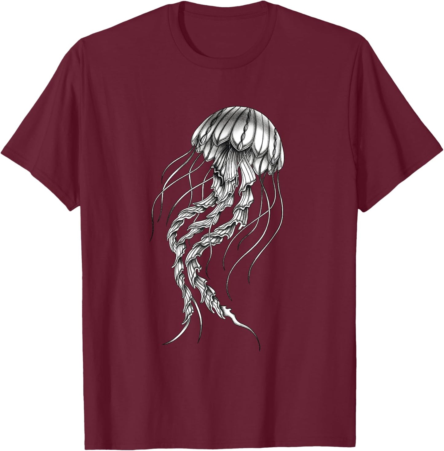 Jellyfish , Trendy Graphic Shirt, Nautical T-Shirt - T-Shirt | Maroon