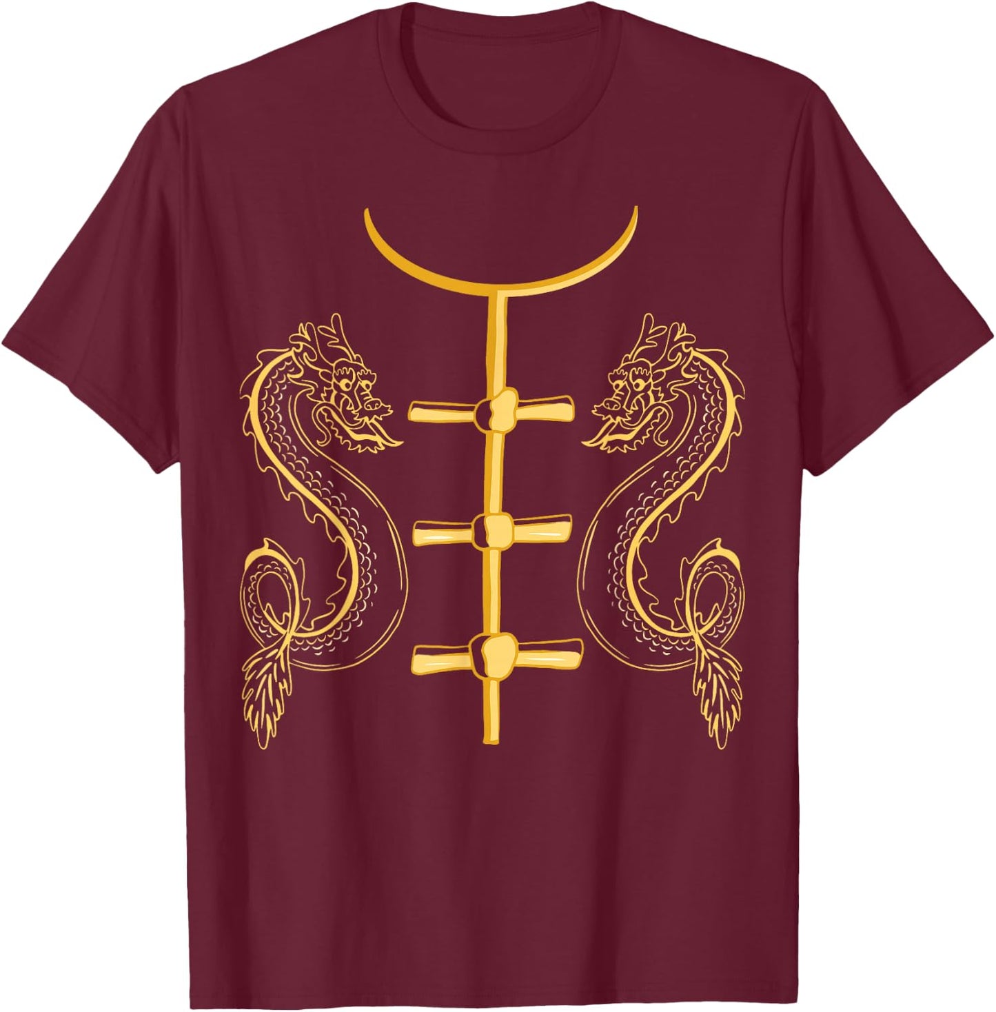 China costume Chinese dragon women men children T-Shirt - T-Shirt | Maroon