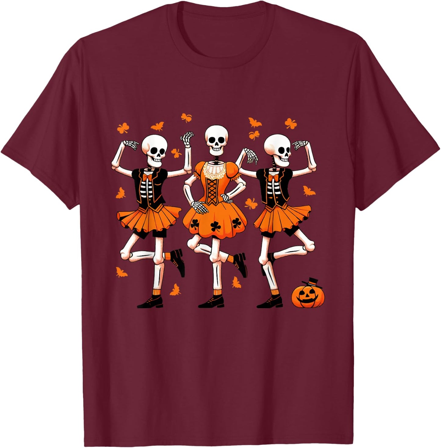Irish Dancing Skeletons Spooky Dance Halloween Women's T-Shirt - T-Shirt | Maroon