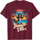 Beach Caribbean Party Hawaii Holiday Surfer Raccoon Summer , black T-Shirt - T-Shirt | Maroon