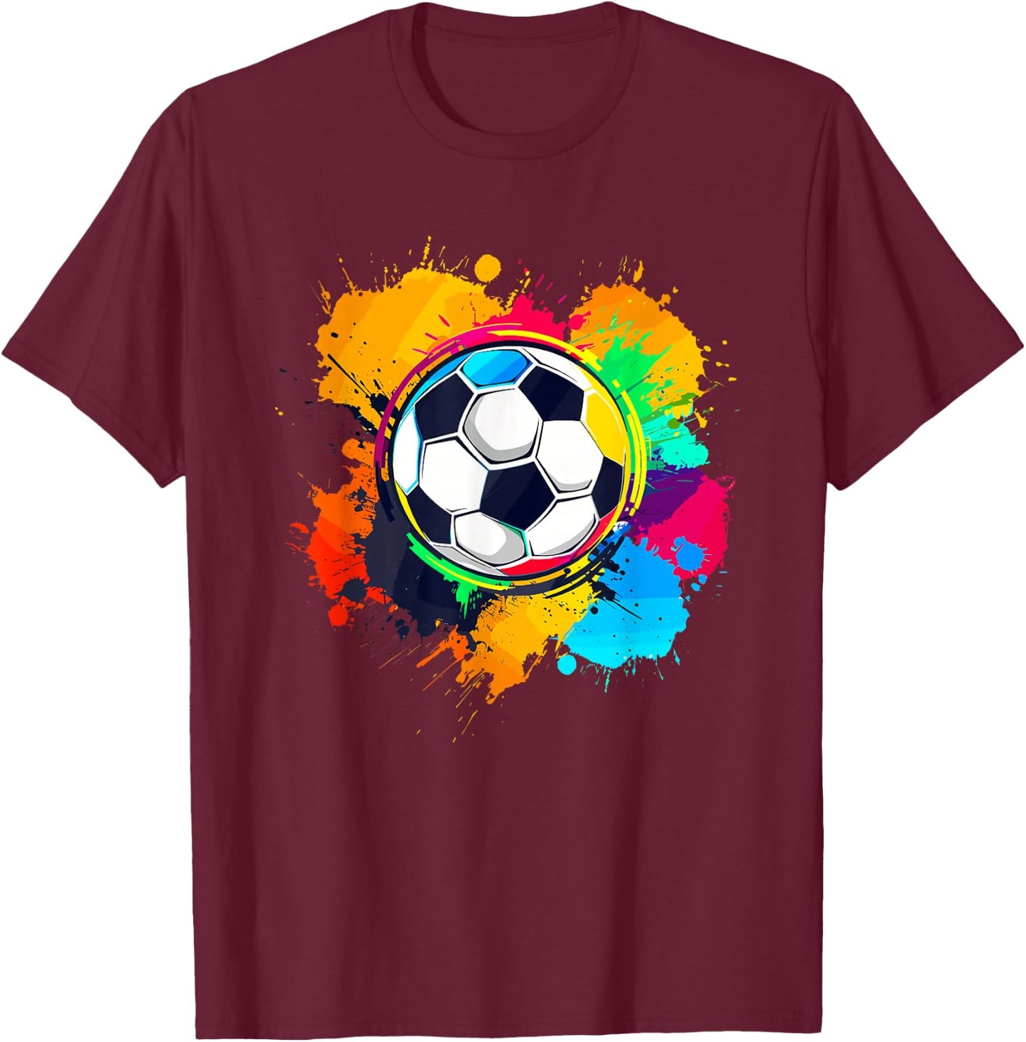 Color Graffiti Football T-Shirt - T-Shirt | Maroon