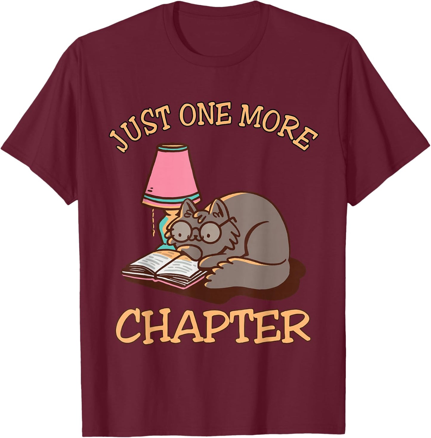 Just One More Chapter Cat T-Shirt - T-Shirt | Maroon