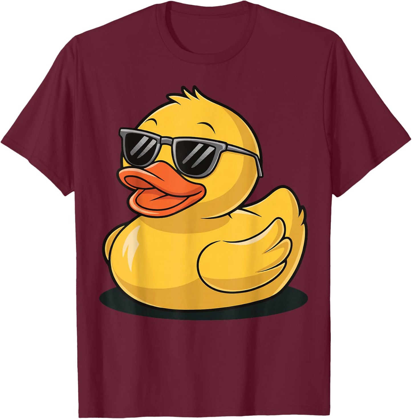 Rubber Duck with Sunglasses T-Shirt - T-Shirt | Maroon
