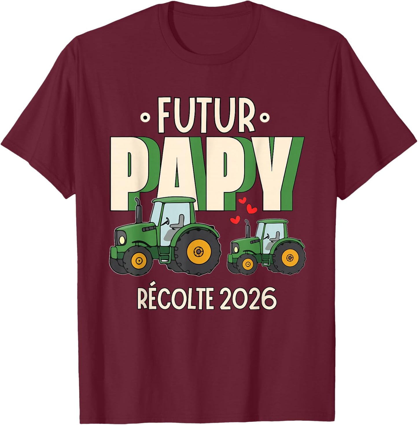 Gift Future Grandpa 2026 Announcement Future Grandpa Farmer T-Shirt - T-Shirt | Maroon
