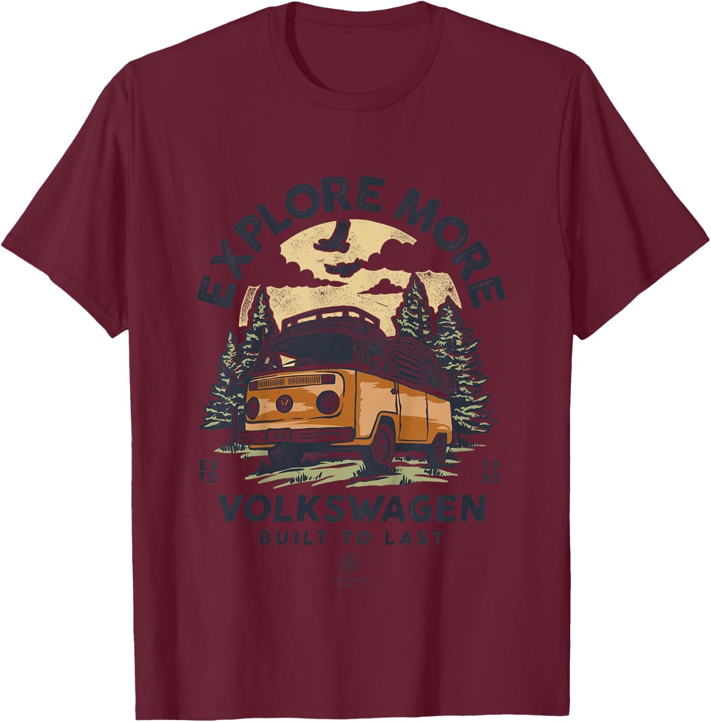 Kids Type 2 T2 Campervan Explore More Kids Father's Day T-Shirt - T-Shirt | Maroon