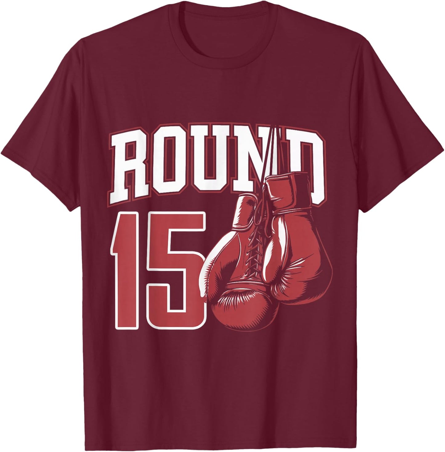 15 Year Old Boxer Bday Party 15th Birthday Boxing Boy T-Shirt - T-Shirt | Maroon