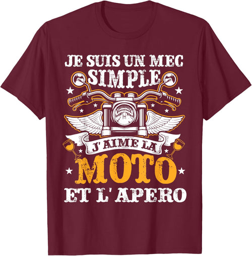 Je Suis Un Mec Simple J'aime La Moto Et L'apero , Black, S