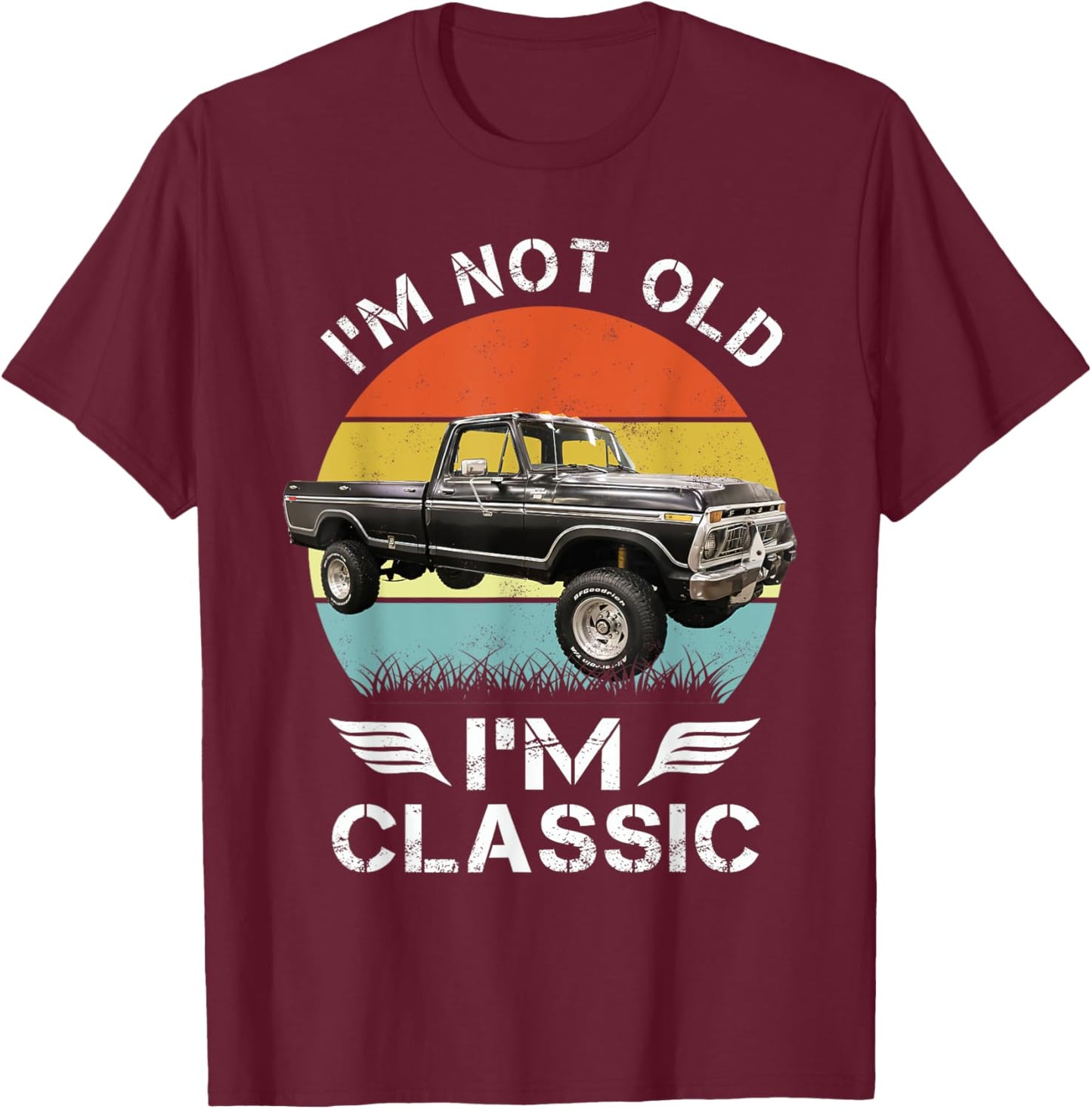 1977 classic f250 black , Small T-Shirt - T-Shirt | Maroon