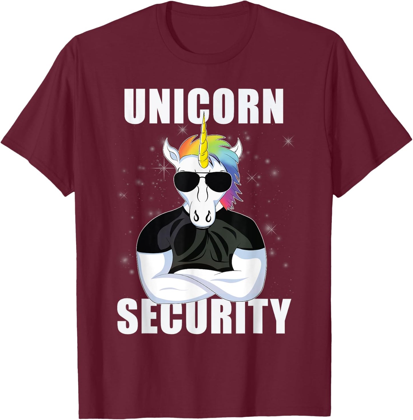 Funny Muscle Unicorn Security, Unicorns Lover Party Gift T-Shirt - T-Shirt | Maroon