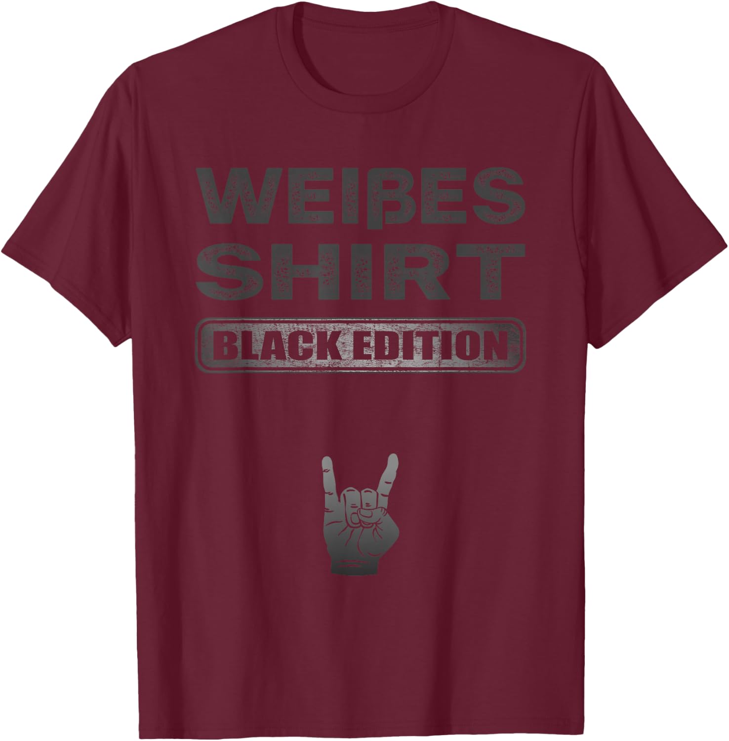 Sarcasm Black Edition: White , black T-Shirt - T-Shirt | Maroon