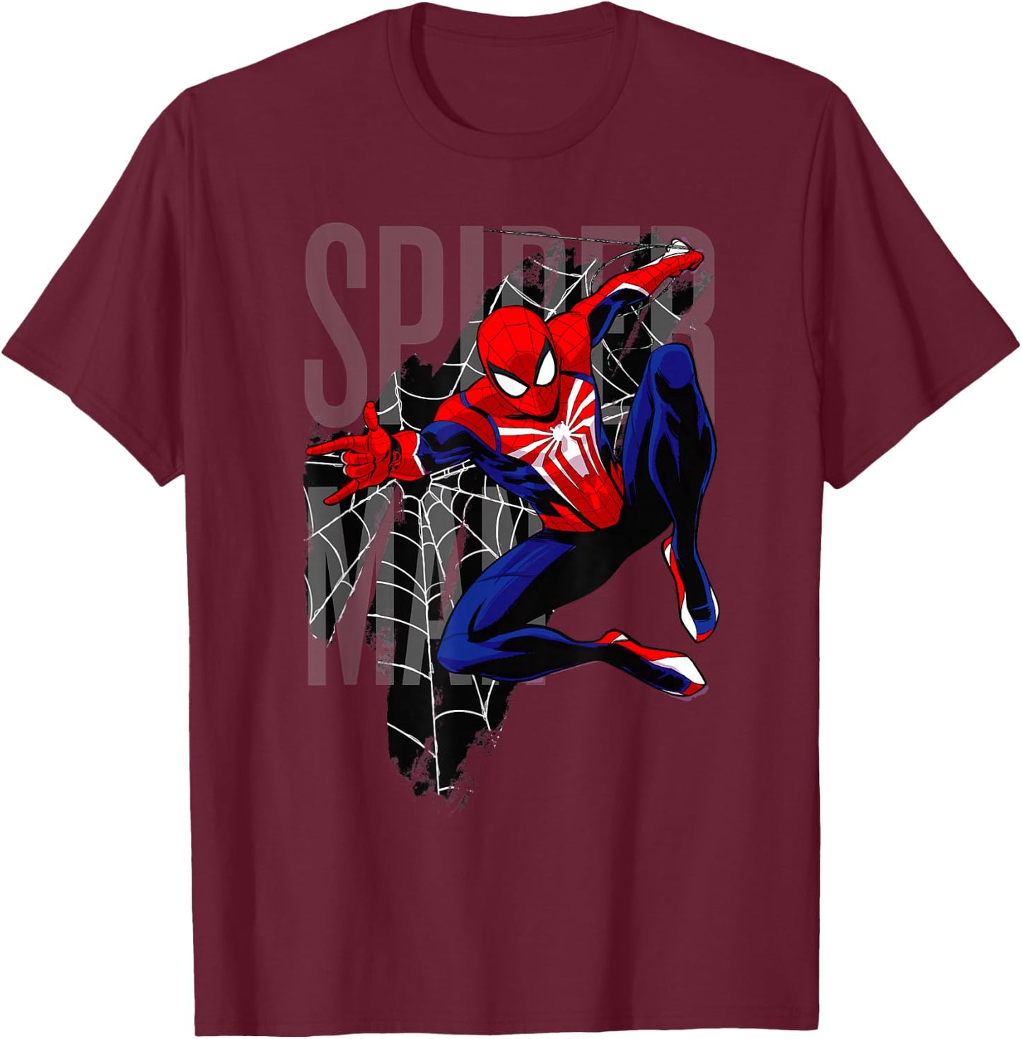 Marvel Spider-Man 2 Gamerverse Web Swing , blue T-Shirt - T-Shirt | Maroon