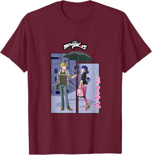 Miraculous Ladybug Manga Marinette Adrien Be Miraculous T-Shirt - T-Shirt | Maroon