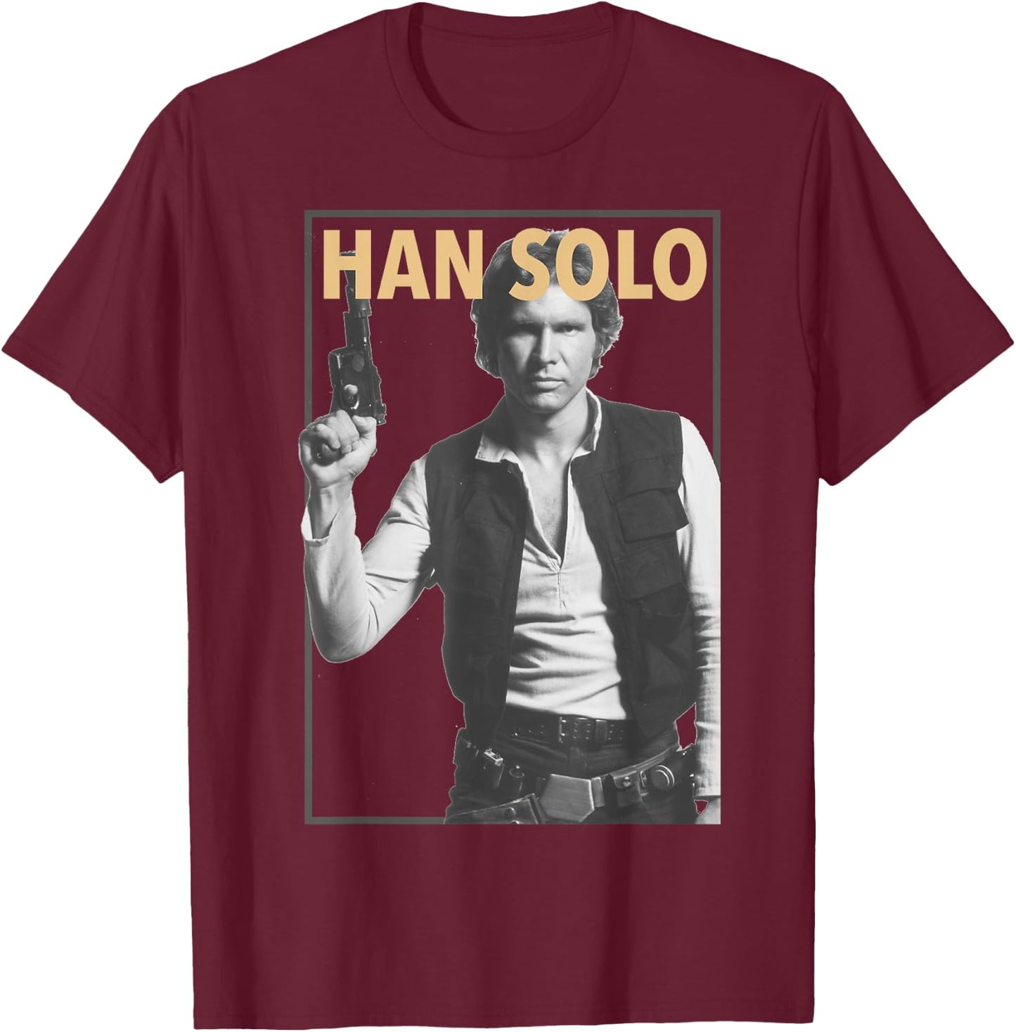 Star Wars Han Solo Faded Poster T-Shirt - T-Shirt | Maroon