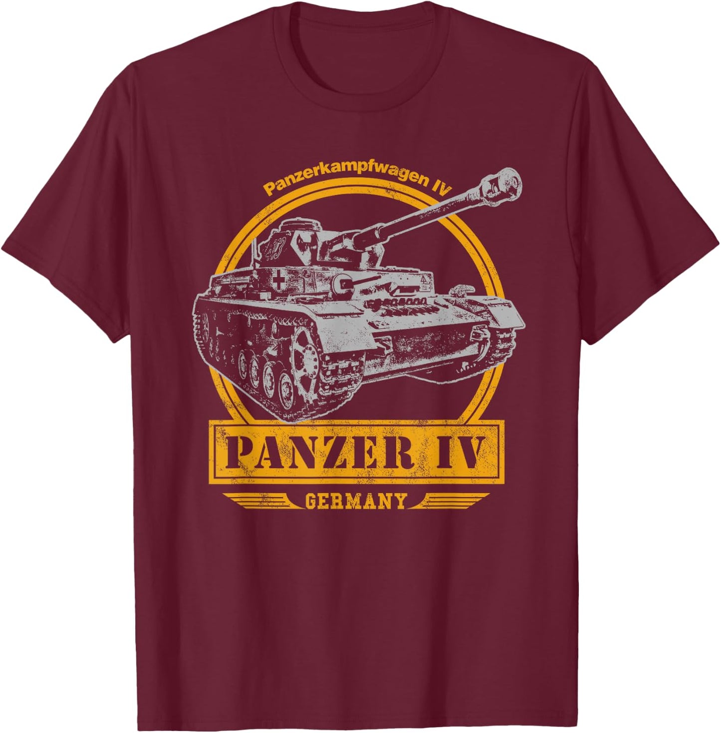 Panzer IV WW2 Tank T-Shirt - T-Shirt | Maroon