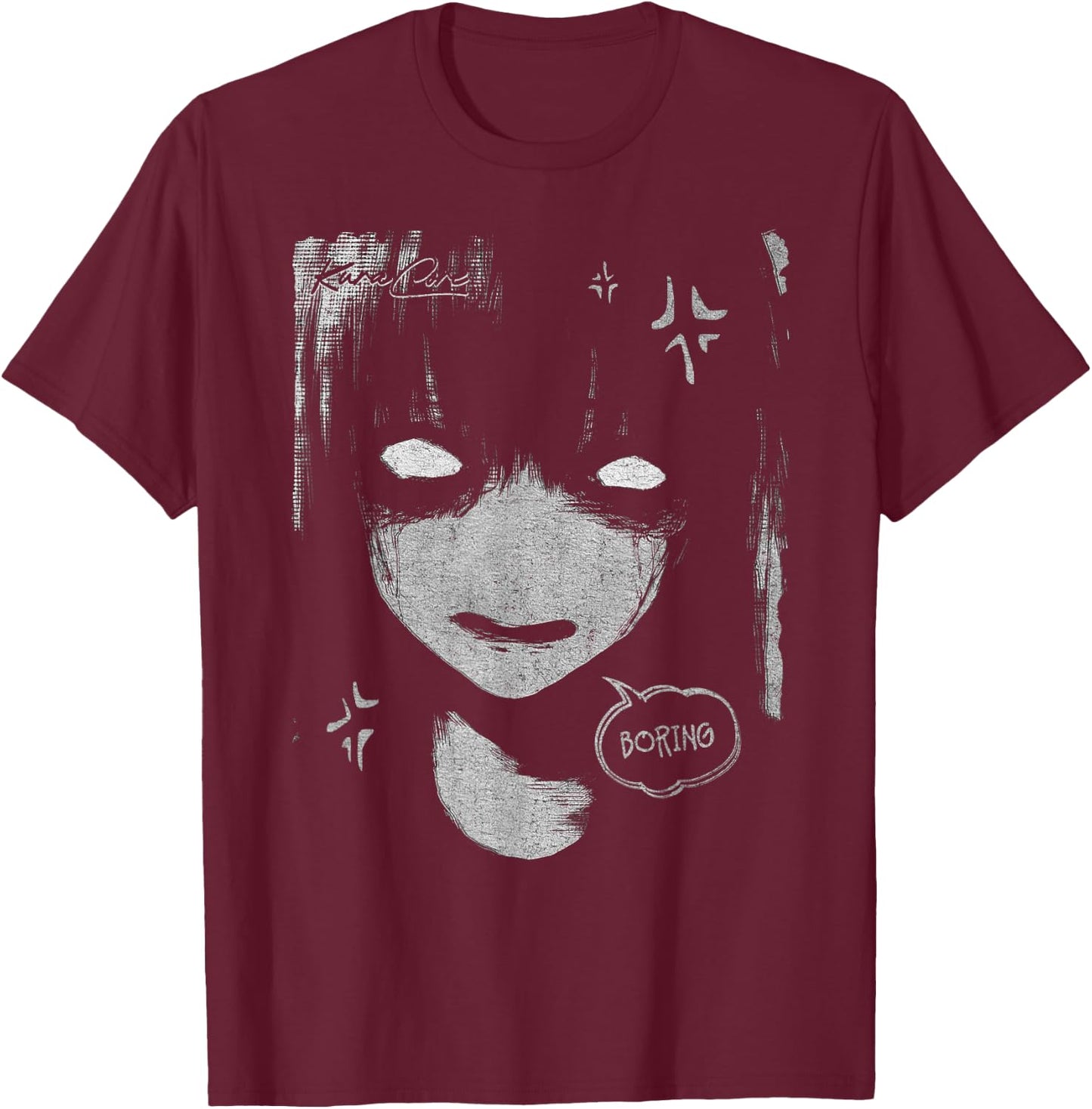 Japon Streetwear Cyberpunk Y2K Techwear Rétro Manga Anime T-Shirt - T-Shirt | Maroon