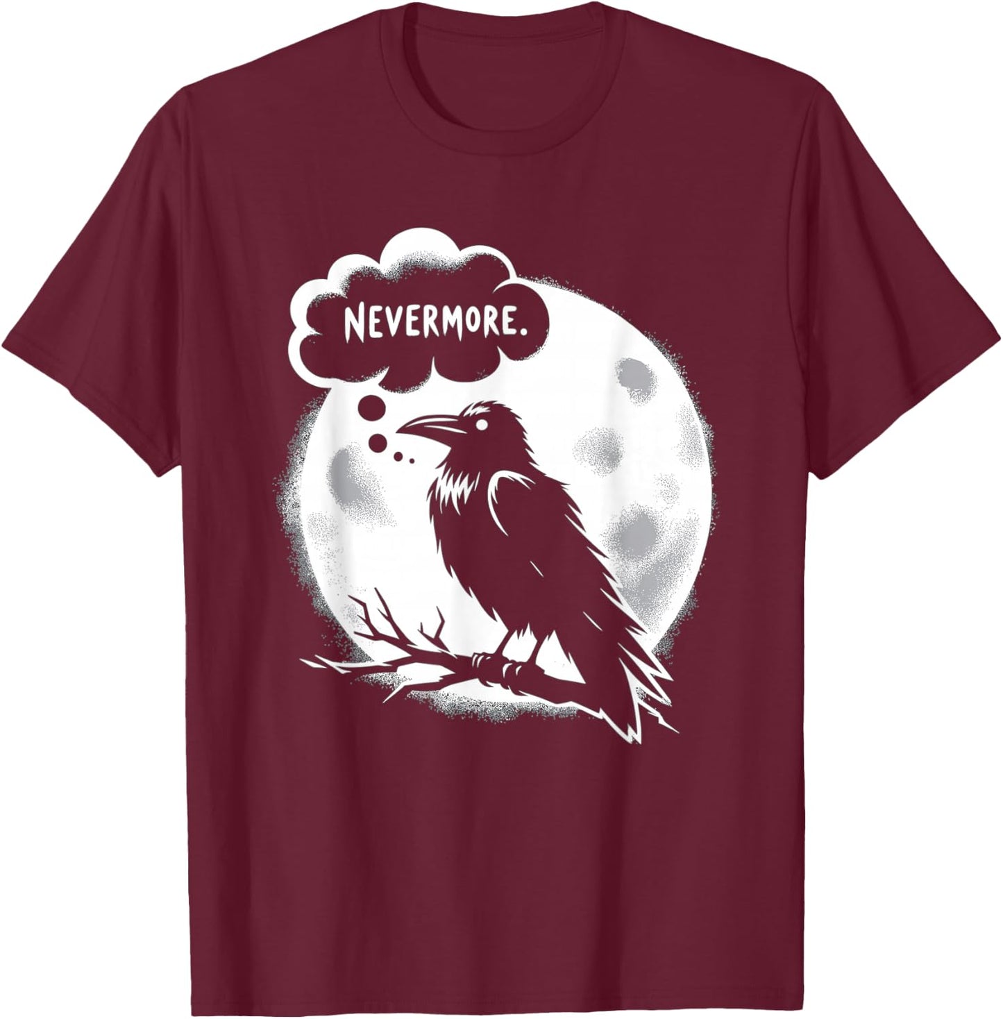 Edgar Allan Poe Raven Gothic Literature Macabre Poetry T-Shirt - T-Shirt | Maroon