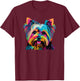 Pop Art Yorkshire Terrier Portrait T-Shirt - T-Shirt | Maroon