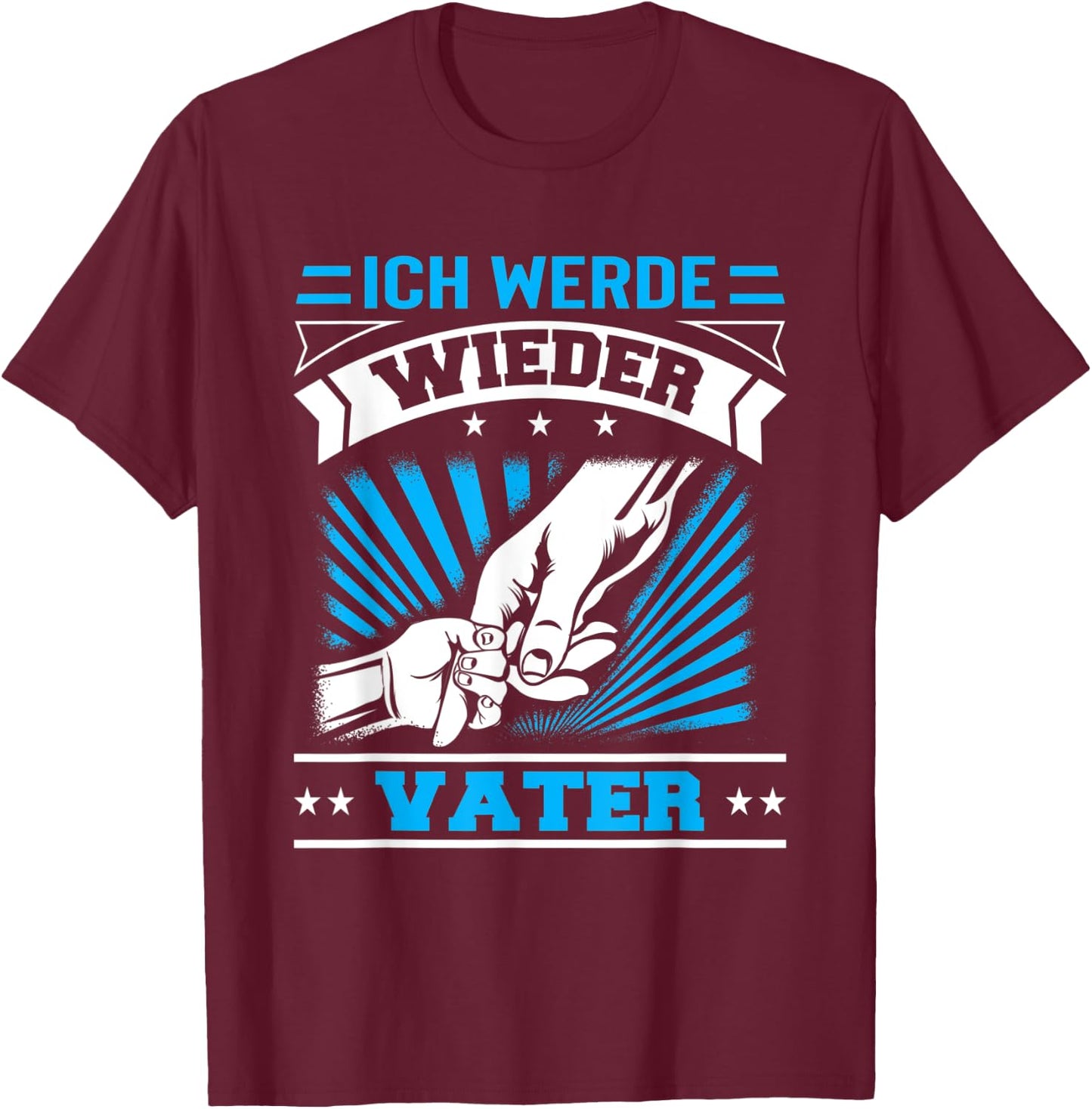 Herren Ich Werde Wieder Vater Papa Faust Baby Dad Werdender Vater T-Shirt - T-Shirt | Maroon
