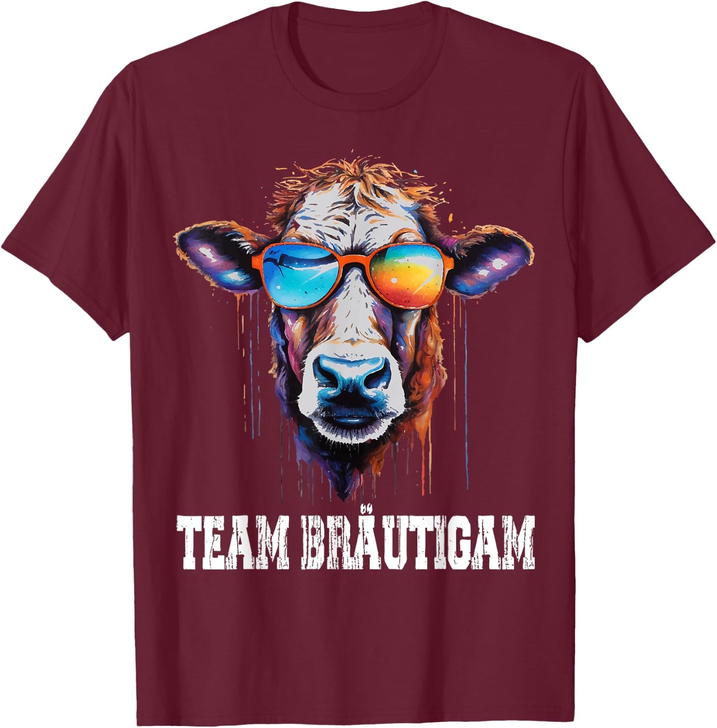 JGA Team Bräutigam für Bauern & Landwirte JGA Kuh T-Shirt - T-Shirt | Maroon