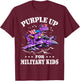 Purple up Proud Military Kids Shirt Dinosaur Military Child T-Shirt - T-Shirt | Maroon
