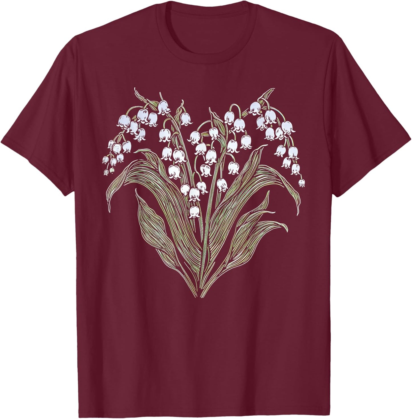 Lily Of The Valley Fleur Girl Saint-Valentin Plante Maman T-Shirt - T-Shirt | Maroon
