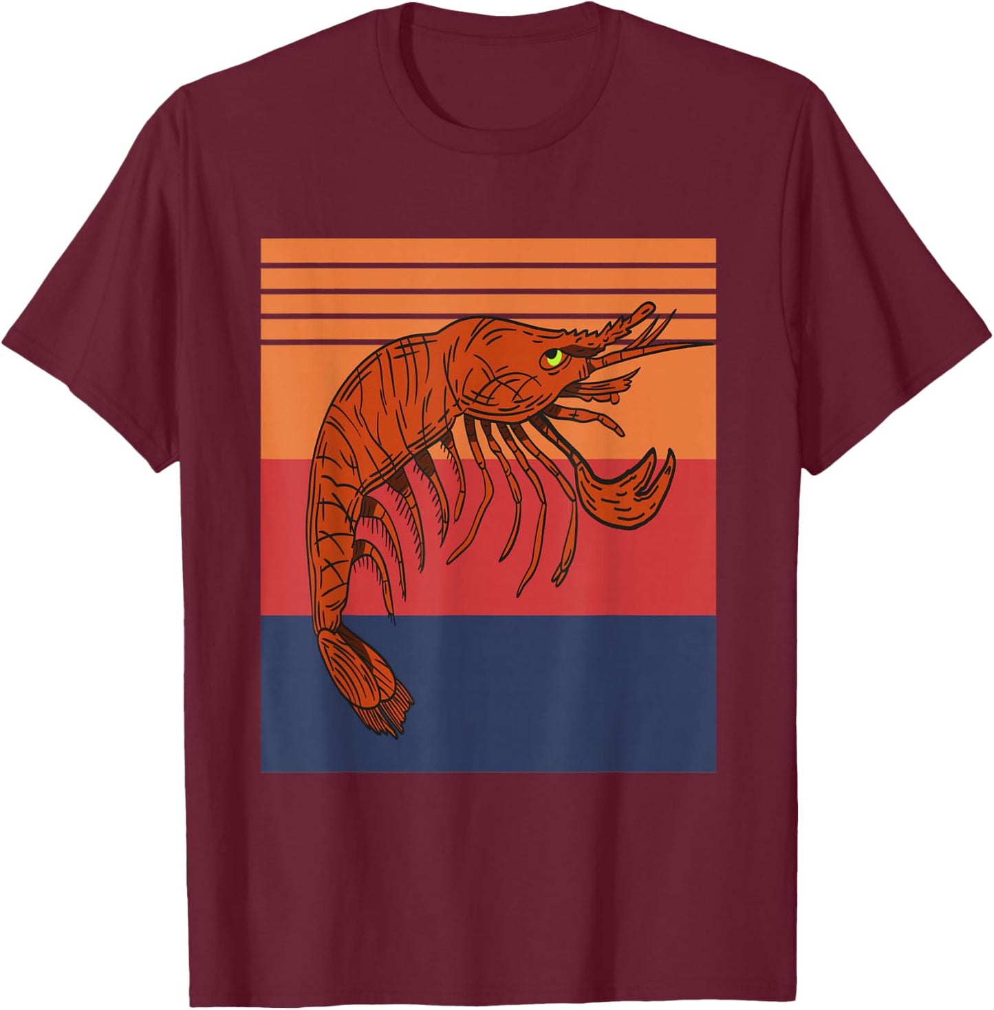 Retro Vintage Pistol Shrimp Collector Designs Present T-Shirt - T-Shirt | Maroon