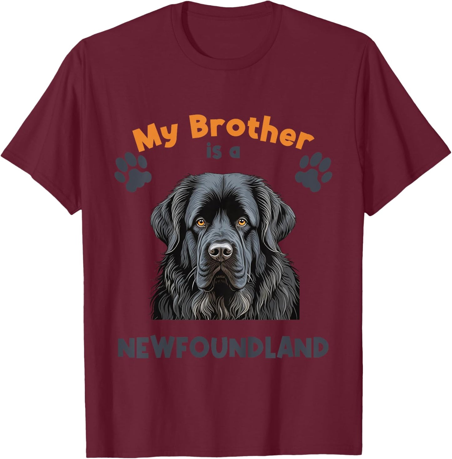 Kids My Brother Is A Newfoundland Cute Dog Breed T-Shirt - T-Shirt | Maroon